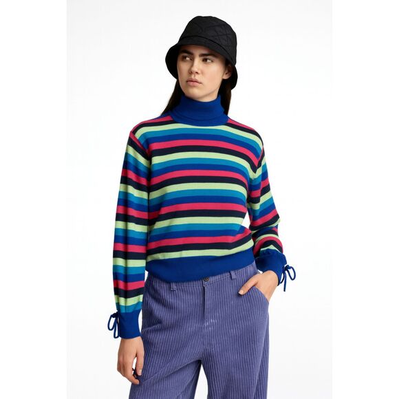 JW Anderson X Uniqlo Cool Striped Wool Sweater Pullover Top   Women's Size Small - Picture 1 of 7